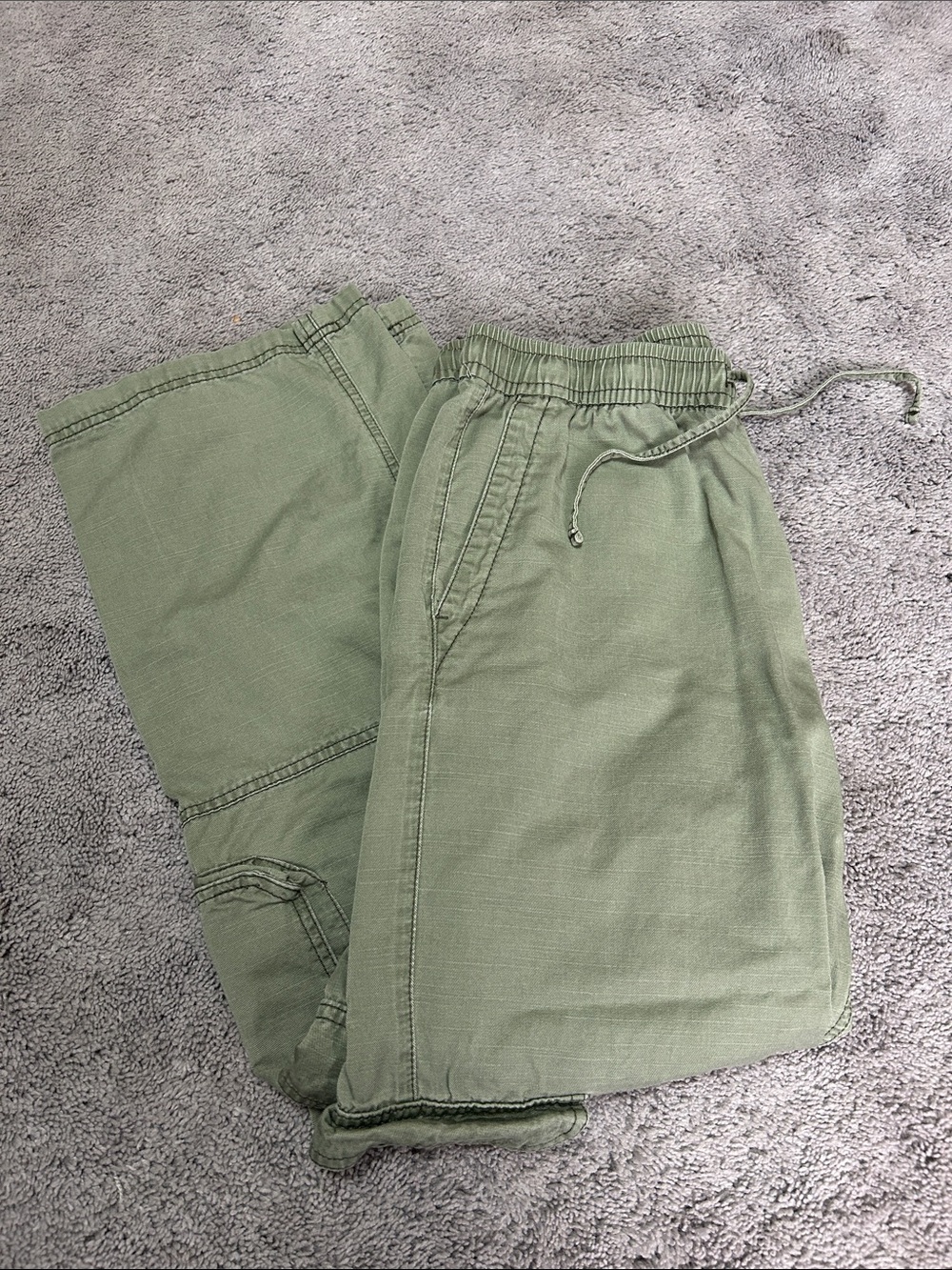 Old Navy Olive Green Wide-Leg Drawstring Pants